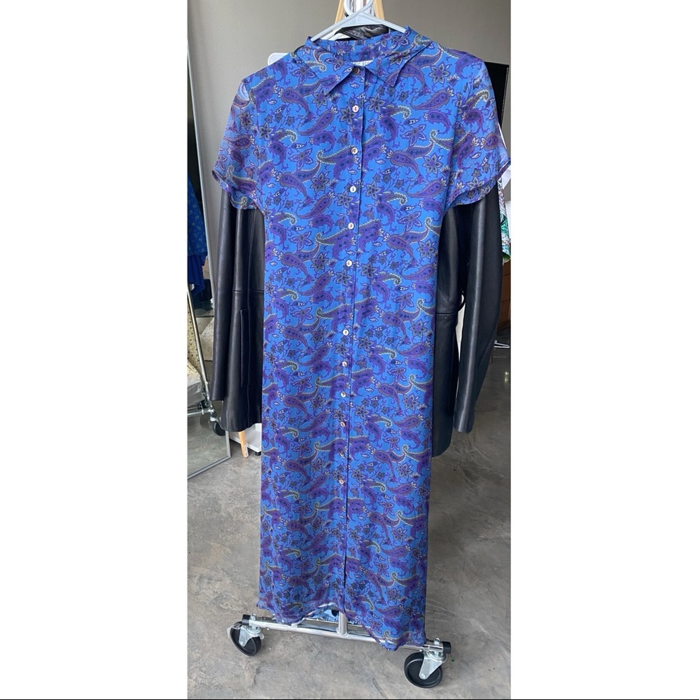 VINTAGE “Robbie Bee, Petite” 100% Silk Paisley Maxi Dress